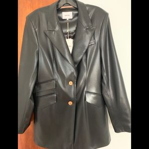 Nanushka vegan leather blazer